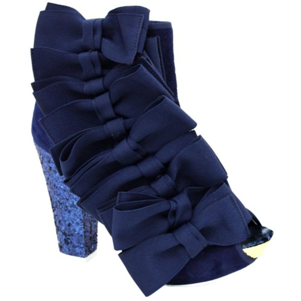 NWOB Irregular Choice Beaujo Suede Peep Toe Bootie
